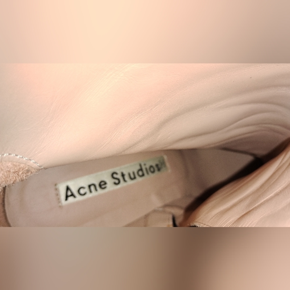 ACNE STUDIOS BLACK LEATHER ANKLE BOOTS - Picture 14 of 15
